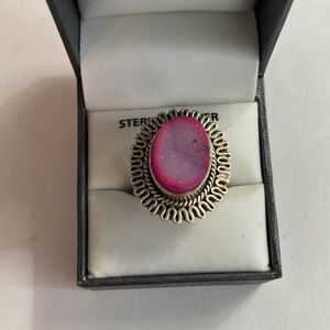 Sterling Silver Drusy Ring